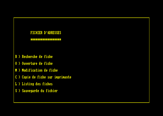 Fichiers d'Adresses