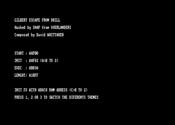 Shap Audio Compilation Letter G Screenshot 5 (Amstrad CPC464)