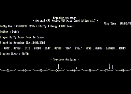 Amstrad CPC Musics Ultimate Compilation - Pack Duffy Screenshot 5 (Amstrad CPC464)