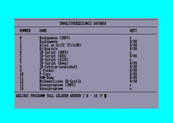 Databox 8-88 Screenshot 1 (Amstrad CPC464)