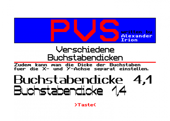 Proportionale Vector Schrift Screenshot 1 (Amstrad CPC464)