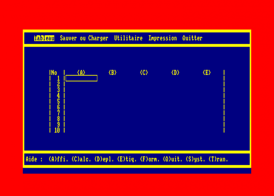 Easy Calc Screenshot 1 (Amstrad CPC464)