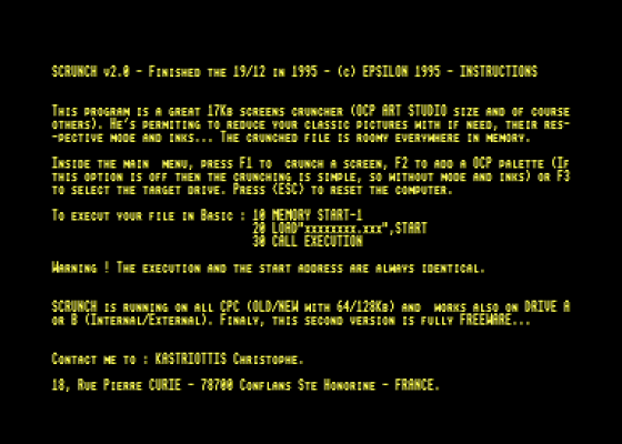 Scrunch v2.0 Screenshot 1 (Amstrad CPC464)