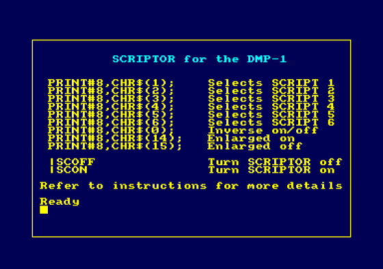 Scriptor Screenshot 1 (Amstrad CPC464)