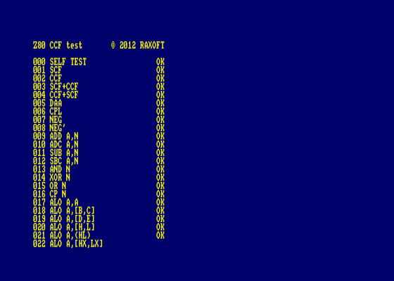 Z80 CCF Test