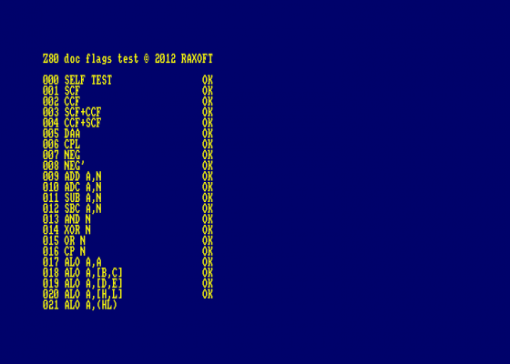 Z80 Doc Flags Test