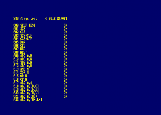 Z80 Flags Test