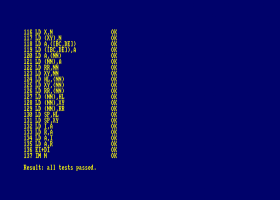 Z80 Flags Test