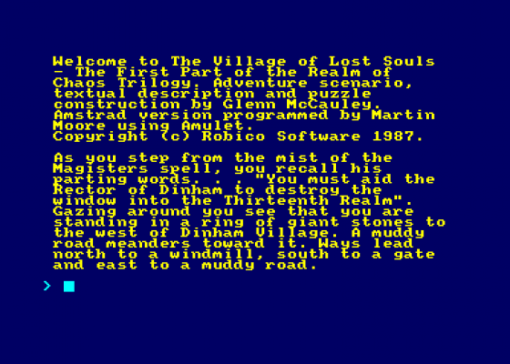 The Village Of Lost Souls Screenshot 1 (Amstrad CPC464)