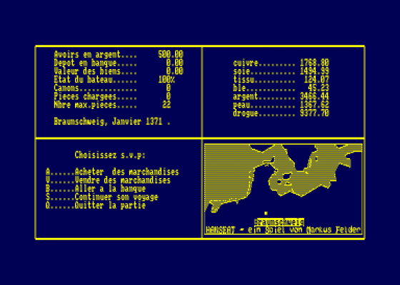 Hanseat Screenshot 1 (Amstrad CPC464)