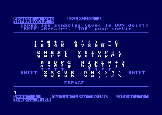 Dactylo Screenshot 1 (Amstrad CPC464)
