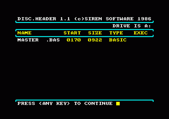 Master Disc Screenshot 5 (Amstrad CPC464)