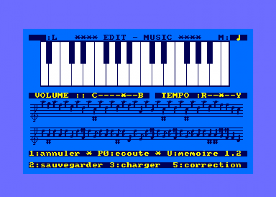 CP 007 Music Edit Screenshot 1 (Amstrad CPC464)