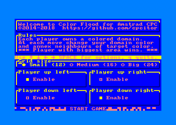 Color Flood Screenshot 5 (Amstrad CPC464)