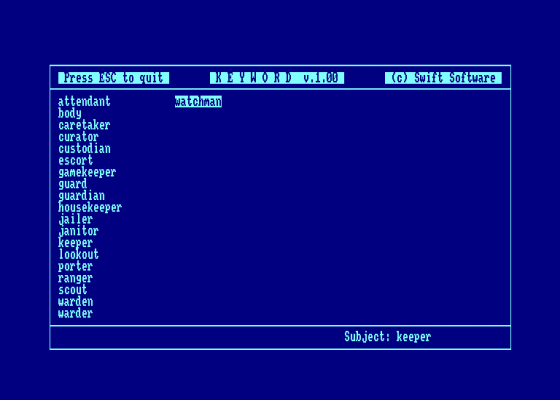 Keyword v1.00
