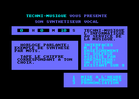 Techni Musique - Synthetiseur Vocal