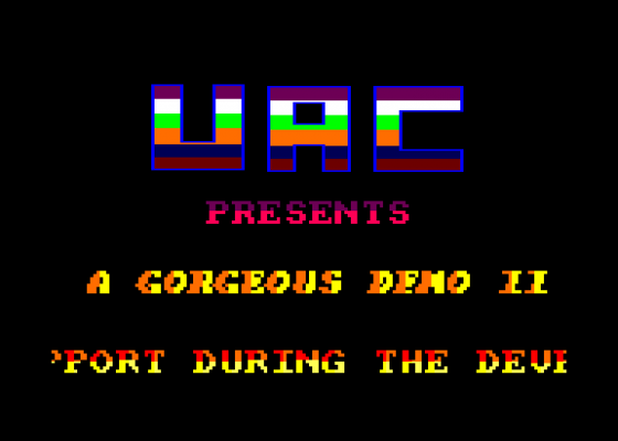 A Gorgeous Demo 2 Screenshot 1 (Amstrad CPC464)