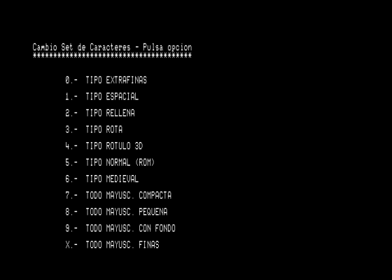 10 Tipos De Letras Screenshot 5 (Amstrad CPC464)