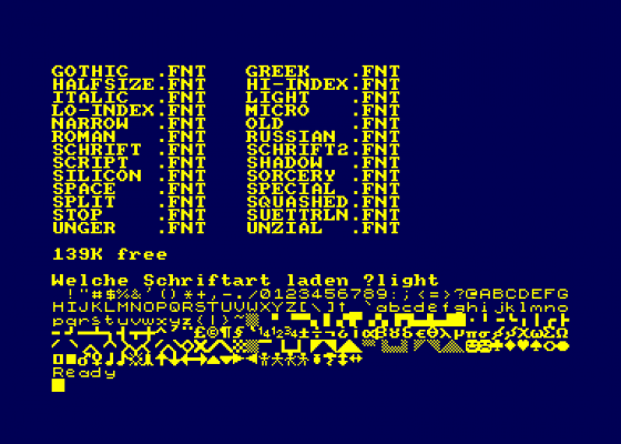 Fonts Screenshot 5 (Amstrad CPC464)