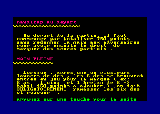 La Main Pleine Screenshot 5 (Amstrad CPC464)