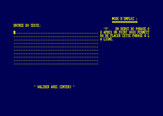 Lettre Screenshot 1 (Amstrad CPC464)