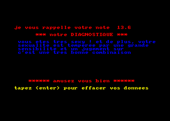 Sexy Test Screenshot 5 (Amstrad CPC464)