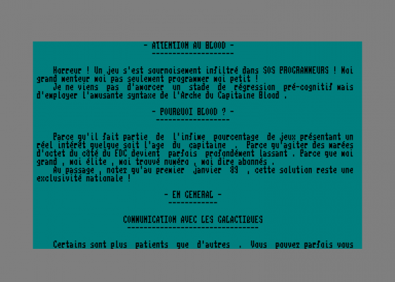 SOS Programmeurs Issue 1 Screenshot 5 (Amstrad CPC464)