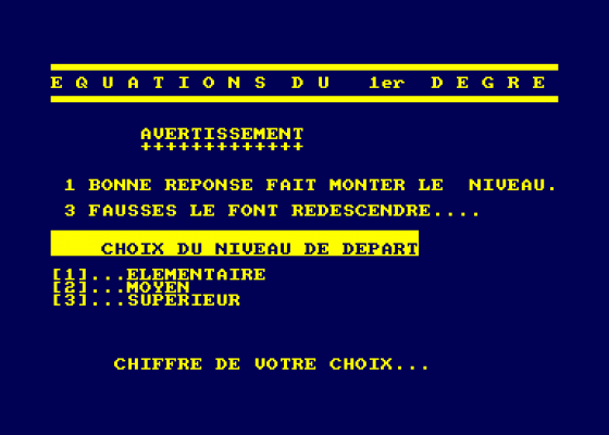 Mathex 4eme - 3eme Screenshot 5 (Amstrad CPC464)