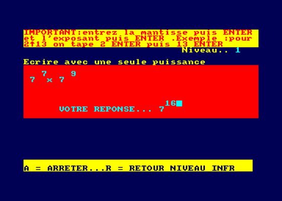 Mathex 6eme - 3eme Screenshot 5 (Amstrad CPC464)