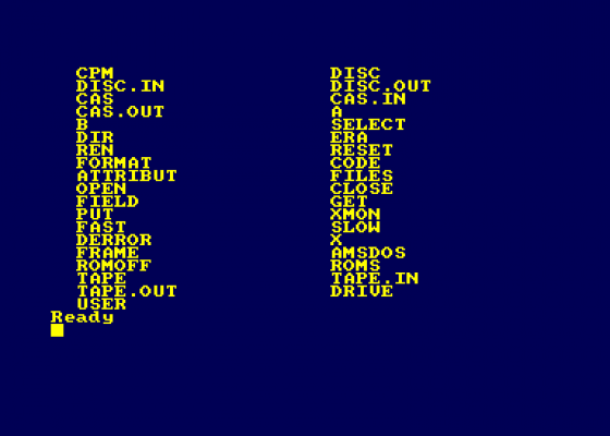 VDOS 2.0-X Screenshot 1 (Amstrad CPC464)