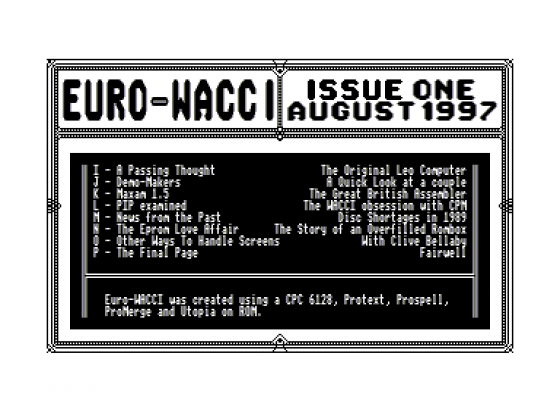 Euro-WACCI Issue 1