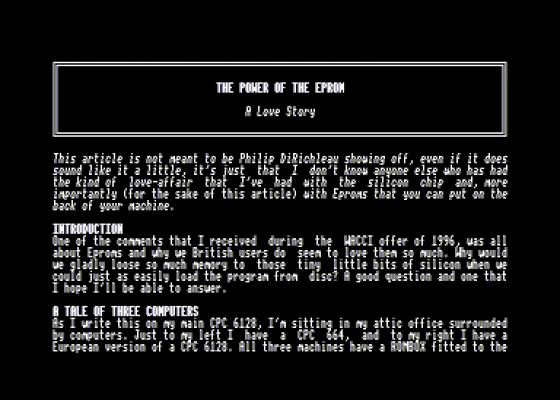 Euro-WACCI Issue 1 Screenshot 5 (Amstrad CPC464)