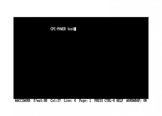 Wacci-Word Version 2.0 Screenshot 1 (Amstrad CPC464)