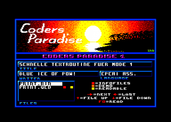 Coders Paradise Issue 1 Screenshot 5 (Amstrad CPC464)