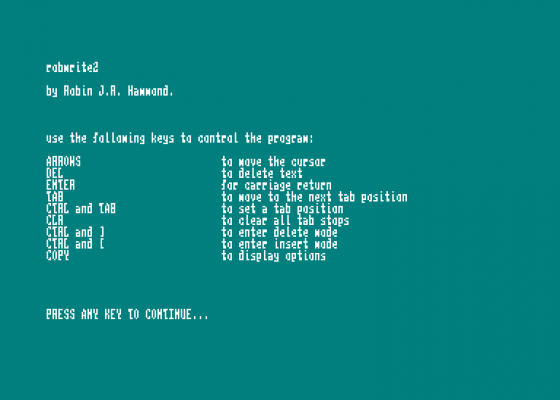 Amstrad Word Processor Screenshot