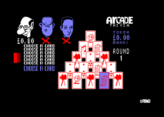 Arcade Trivia Quiz Simulator Screenshot 1 (Amstrad CPC464)