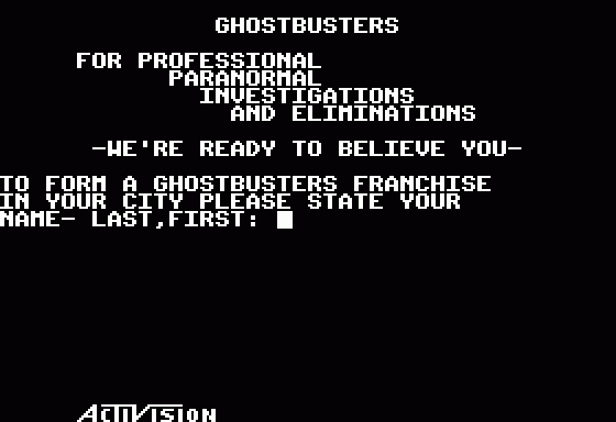 Ghostbusters Screenshot 7 (Apple II)