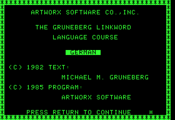 The Gruneberg Linkword Language Course: German Screenshot