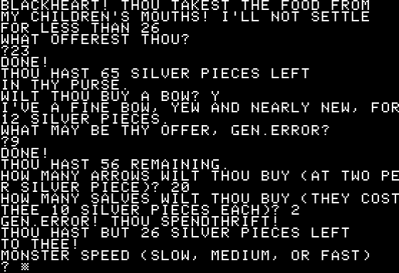 Dunjonquest: Temple Of Apshai Screenshot 5 (Apple II)