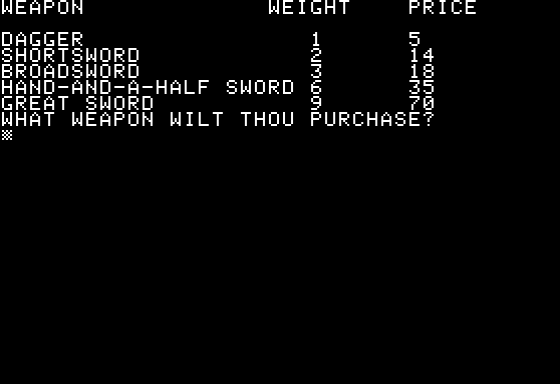 Dunjonquest: Temple Of Apshai Screenshot 12 (Apple II)