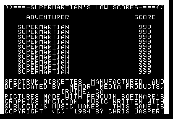 Supermartian Screenshot 19 (Apple II)