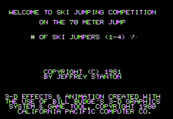 3D Skiing Screenshot 5 (Apple II)