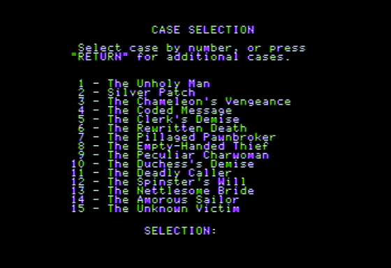 221B Baker Street Screenshot 8 (Apple II)