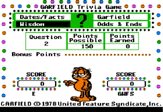 Garfield Trivia Game Screenshot 9 (Apple II)