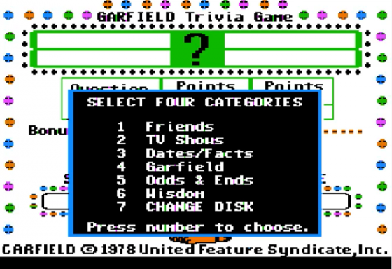 Garfield Trivia Game Screenshot 13 (Apple II)