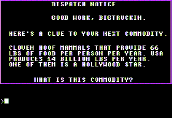 Cross Country USA Screenshot 11 (Apple II)