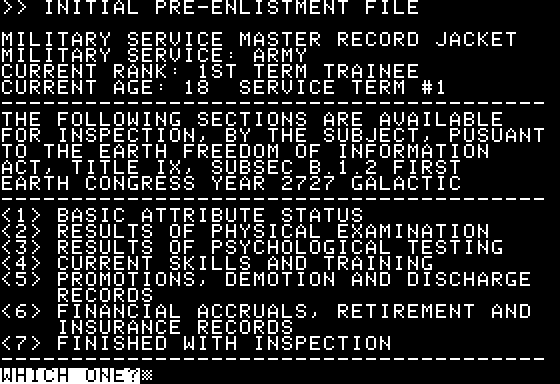 Space Screenshot 5 (Apple II)