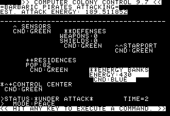 Space Screenshot 26 (Apple II)