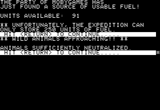 Space Screenshot 30 (Apple II)