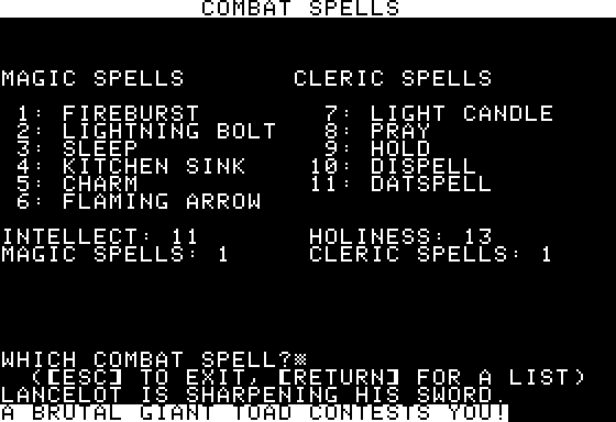 The Standing Stones Screenshot 12 (Apple II)